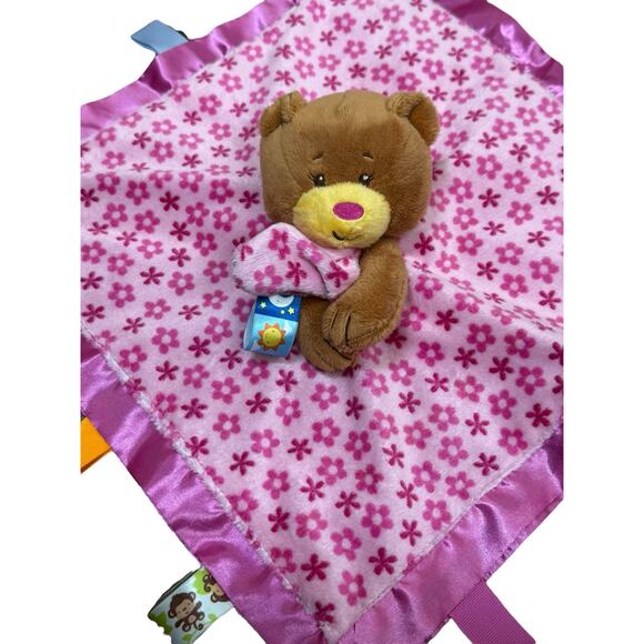 Taggies Baby Bear Lovey Plush Little Security Blanket Pink‎ Girl Bright Cute 14" - Picture 2 of 10